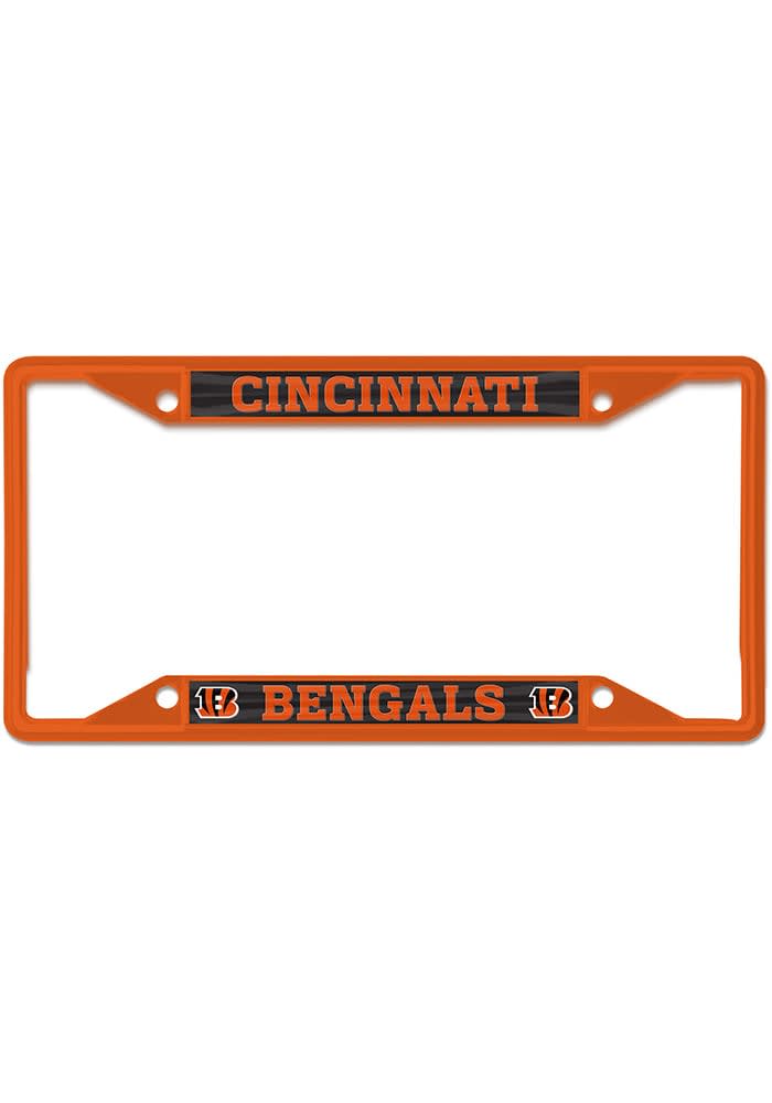 WinCraft Cincinnati Bengals Inlaid Metal License Plate Frame