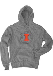 Blue 84 Illinois Fighting Illini Mens Grey Show Biz Seal Fashion Hood