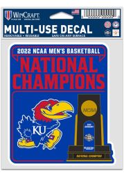 Kansas Jayhawks 2022 National Champs 3.5x5 Auto Decal - Red