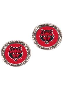 Arkansas State Red Wolves Hammered Post Womens Earrings