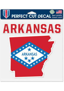 Arkansas 8 inch X 8 inch Auto Decal - Red