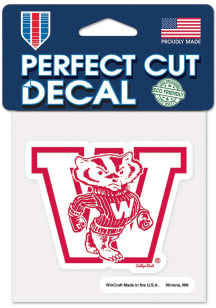 Wisconsin Badgers Vintage 4x4 Auto Decal - Red