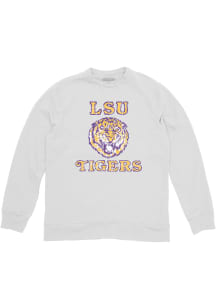 LSU Tigers Mens White No1 Vault LSU Long Sleeve Fashion Sweatshirt