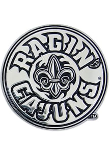 UL Lafayette Ragin' Cajuns Chrome Free Form Car Emblem - Silver