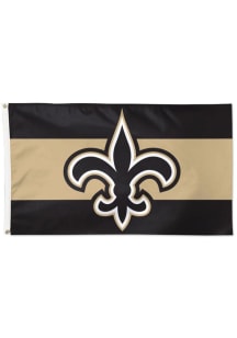 New Orleans Saints Horizontal Stripes Black Silk Screen Grommet Flag