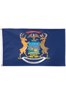 Michigan 3 X 5 Blue Silk Screen Grommet Flag