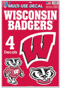 Wisconsin Badgers Red  11x17 Multi Use Decal