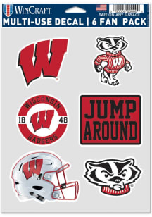 Wisconsin Badgers 6pk Fan Auto Decal - Red