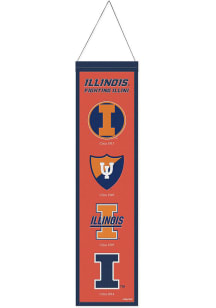 Orange Illinois Fighting Illini 8x32 Banner