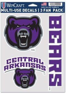 Central Arkansas Bears 3pk Fan Auto Decal - Purple