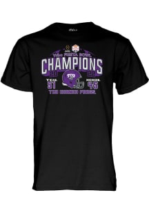 TCU Horned Frogs Black 2022 Fiesta Bowl Champions Score Short Sleeve T Shirt