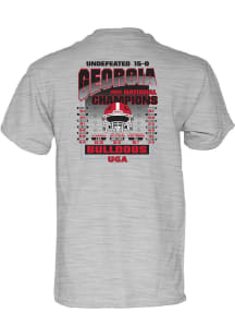 Georgia Bulldogs Grey 2022 Undefeated National Champions Schedule Short Sleeve T Shirt