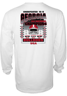 Georgia Bulldogs White 2022 Undefeated National Champions Schedule Long Sleeve T Shirt