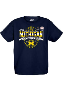 Michigan Wolverines Youth Navy Blue 2022 College Football Playoff Bound Short Sleeve T-Shirt