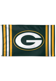 Green Bay Packers Vertical Stripes Green Silk Screen Grommet Flag