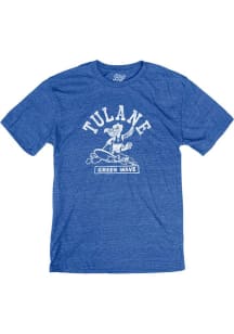 Tulane Green Wave Light Blue TRIBLEND Short Sleeve T Shirt