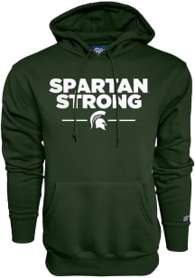 Michigan State Spartans Mens Green Spartan Strong Long Sleeve Hoodie
