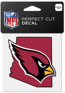 Arizona Cardinals 4x4 State Shape Auto Decal - Red