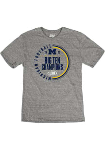 Michigan Wolverines Grey 2023 Circle Big 10 Conference Champions Short Sleeve Fashion T Shirt