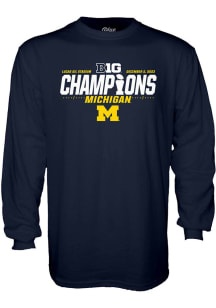 Michigan Wolverines Navy Blue 2023 Locker Room Big 10 Conference Champions Long Sleeve T Shirt
