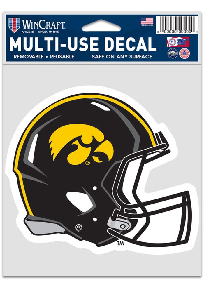 Iowa Hawkeyes 3.75x5 Helmet Auto Decal BLACK