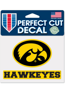 Iowa Hawkeyes 4.5x5.75 Logo Auto Decal - Black
