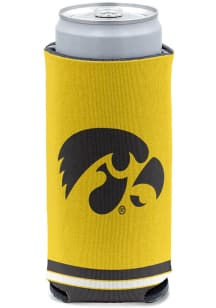 Black Iowa Hawkeyes 12 oz Slim Coolie