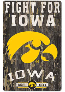 Iowa Hawkeyes 11 x 17 Slogan Wood Sign