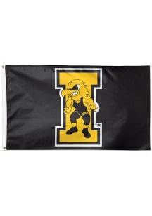 Black Iowa Hawkeyes Wrestling 3x5 Silk Screen Grommet Flag