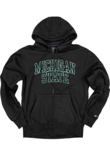 Michigan State Spartans Mens Black Flat Team Name Long Sleeve Full Zip Jacket