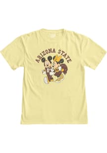 Arizona State Sun Devils Yellow DIS College Fever Couple Short Sleeve Fashion T Shirt