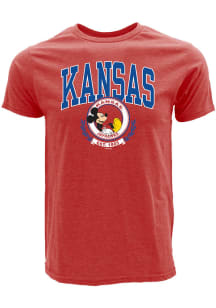 Kansas Jayhawks Red DIS Impact Zone Mickey Short Sleeve Fashion T Shirt