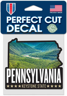 Pennsylvania State Landscape Auto Decal - Blue