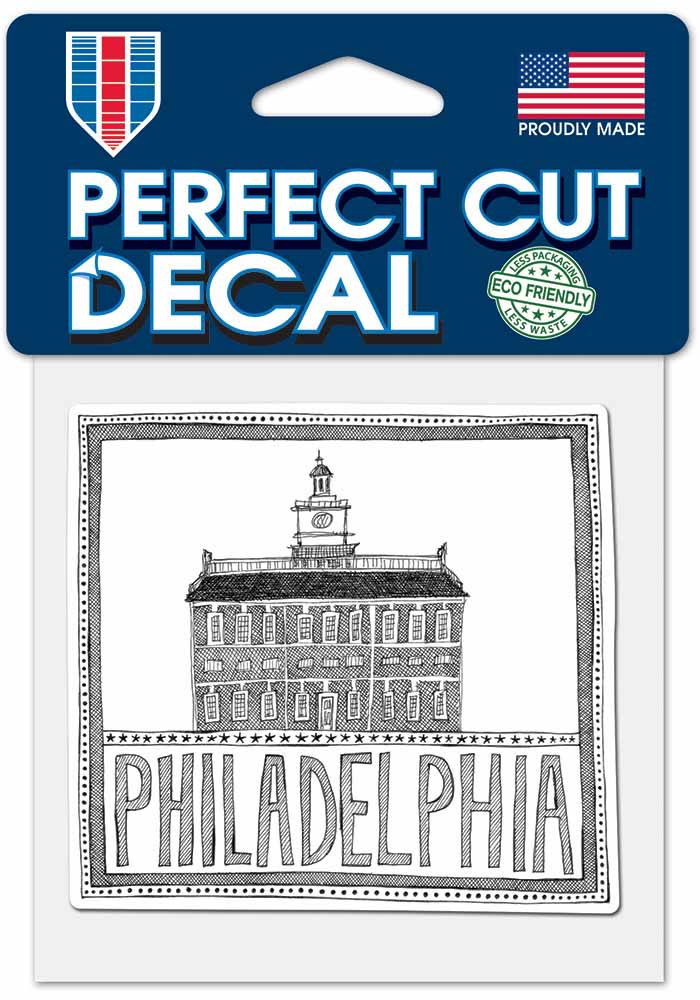 Philadelphia WHITE Black and White Design Auto Decal - 57113770
