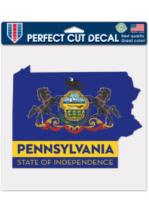 Pennsylvania State Flag State Shape Auto Decal - Blue