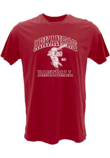 Arkansas Razorbacks Cardinal Baseball Vintage Number One Short Sleeve Fashion T Shirt