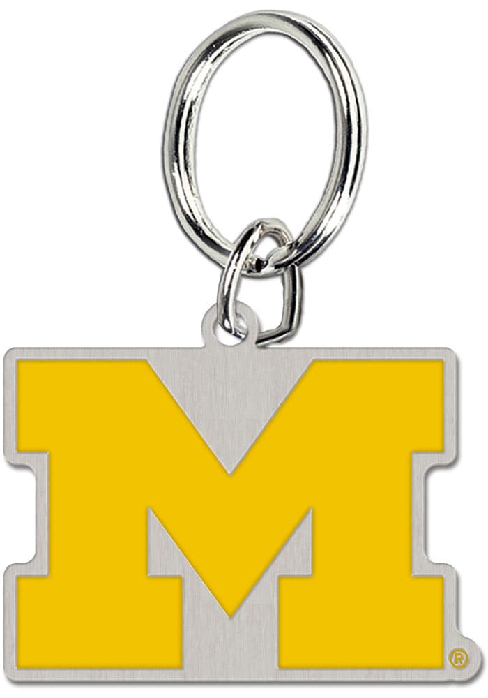 Michigan Wolverines Logo Style Keychain - NAVY