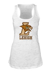 Lehigh University Juniors White Burnout Tank Top