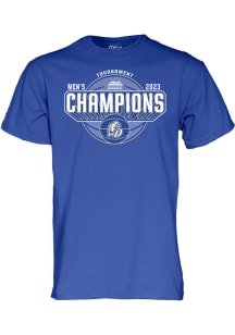 Drake Bulldogs Blue 2023 MVC Tournament Champions Short Sleeve T Shirt