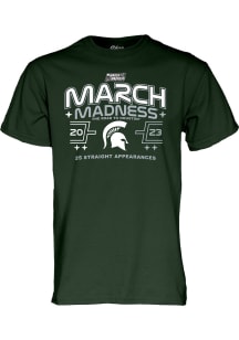 Michigan State Spartans Green 2023 March Madness Short Sleeve T Shirt