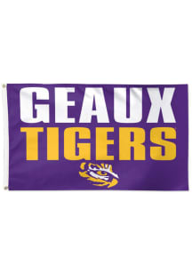 LSU Tigers Slogan 3x5 Purple Silk Screen Grommet Flag