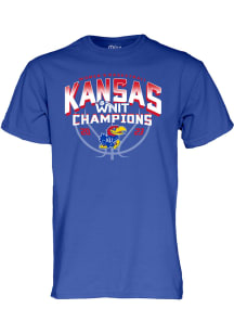 Kansas Jayhawks Blue 2023 Womens Basketball NIT Champions Short Sleeve T Shirt