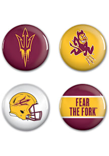 Arizona State Sun Devils 4pk Button - Maroon