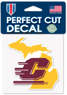 Central Michigan Chippewas 4x4 State Shape Auto Decal - Maroon