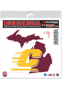 Central Michigan Chippewas 6x6 State Shape Auto Decal - Maroon