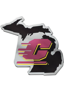 Central Michigan Chippewas State Shape Car Emblem - Maroon
