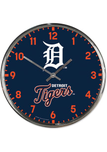 Detroit Tigers Chrome Wall Clock