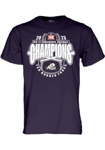 TCU Horned Frogs Purple 2023 Big 12 Baseball Tournament Champions Short Sleeve T Shirt