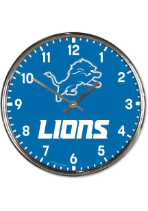 Detroit Lions Chrome Wall Clock