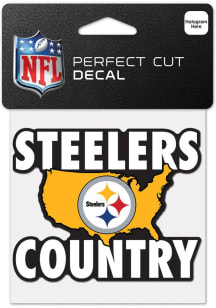 Pittsburgh Steelers 4x4 Slogan Auto Decal - Yellow